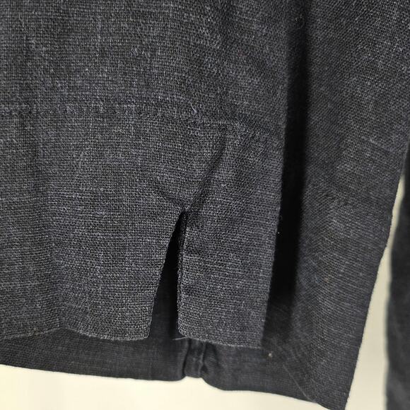 CHRISTOPHER & BANKS WOMEN'S BLUE BUTTON-UP LONG SLEEVE SHACKET – SIZE LARGE - Picture 4 of 11